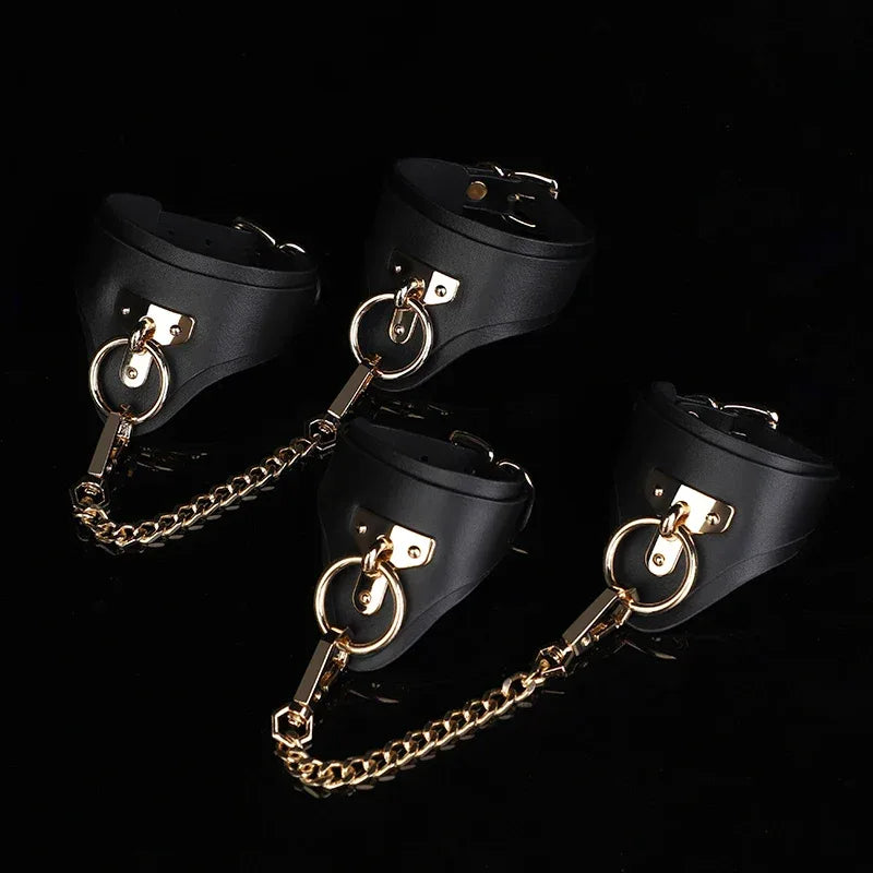 Genuine Leather Bondage Cuffs - Puppy's Aesthetics