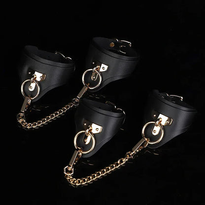 Genuine Leather Bondage Cuffs - Puppy's Aesthetics