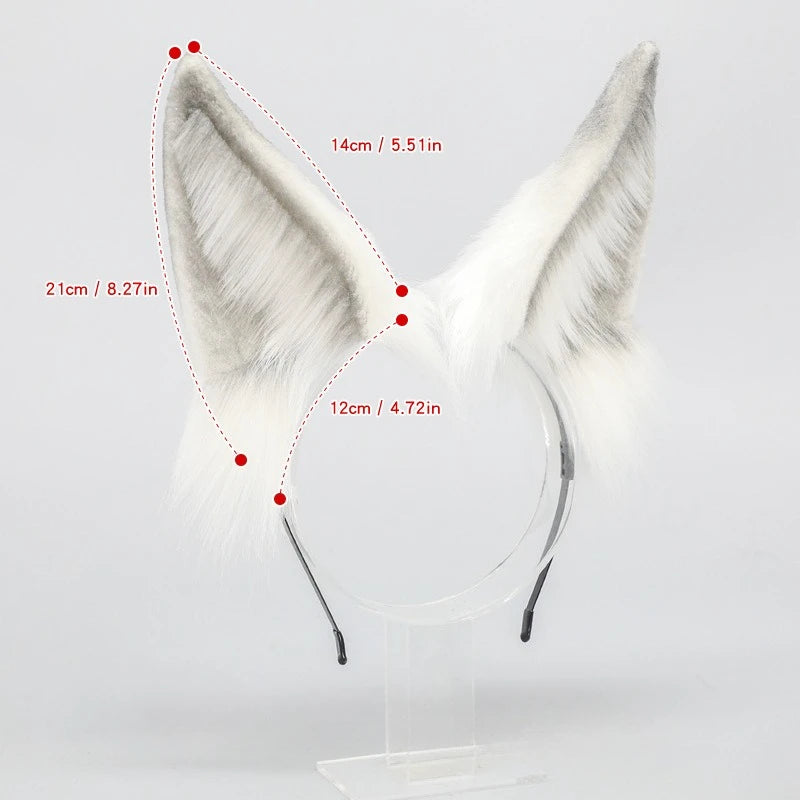 Snowy Arctic Fox Ears Headband