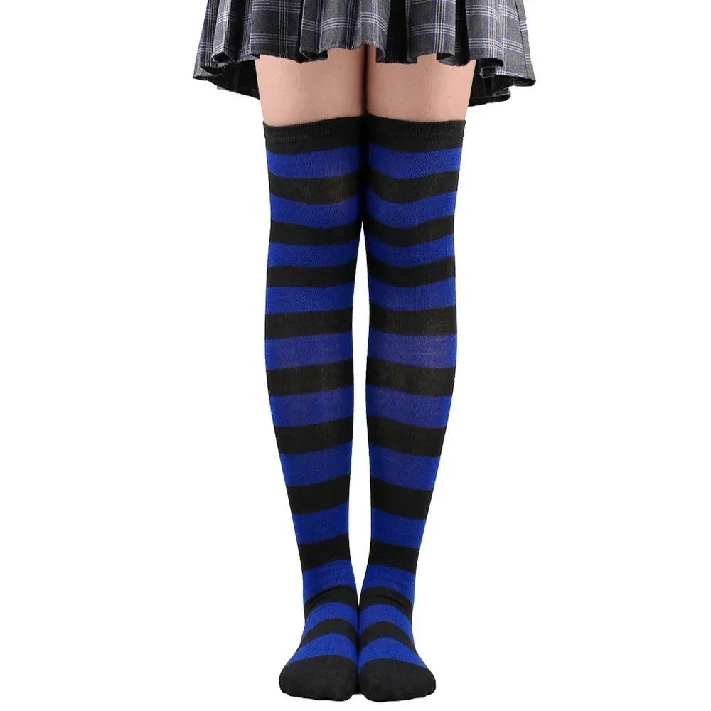 Sweet Stripe Thigh High Stockings (Colors)
