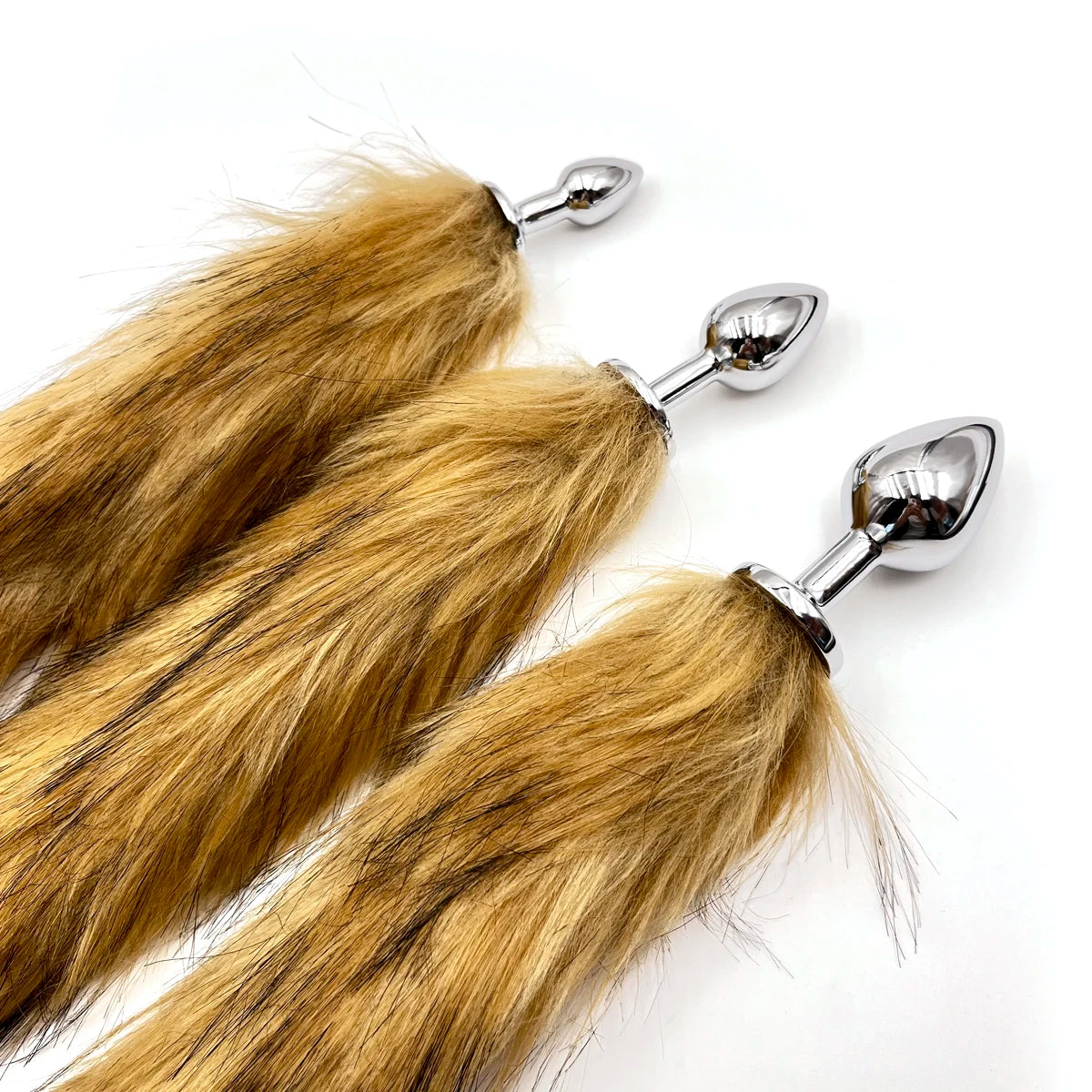 Brown Wolf Tail Stainless Steel Plug