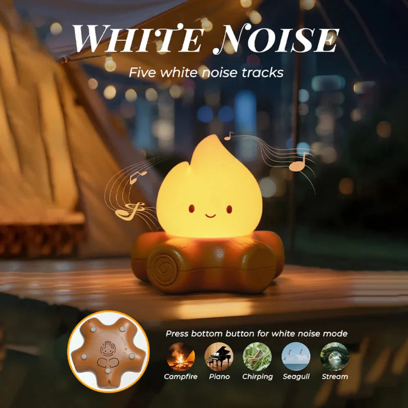 Campfire Night Light With White Noise
