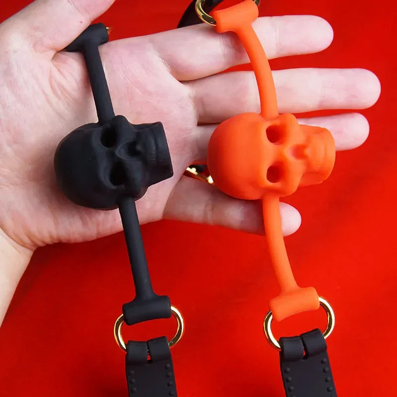 Skull Silicone Mouth Gag Harness - Puppy's Aesthetics