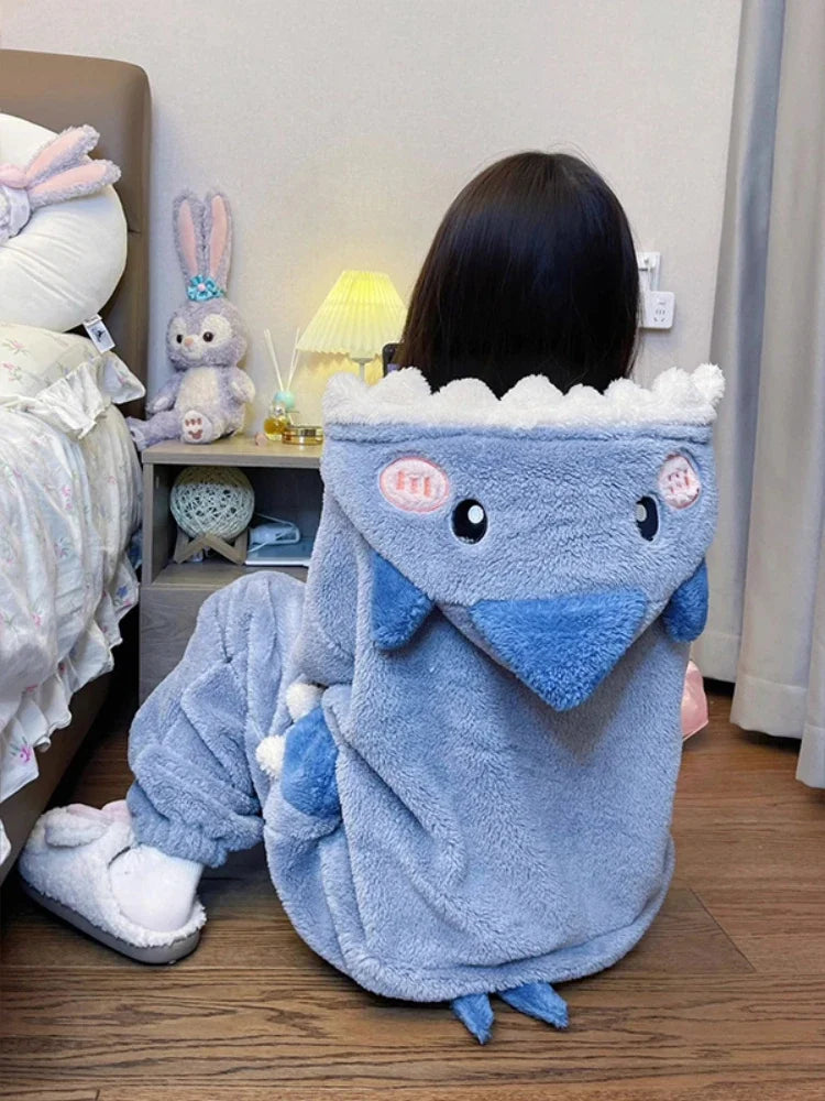 Adorable Sharkie Hooded Sleepwear