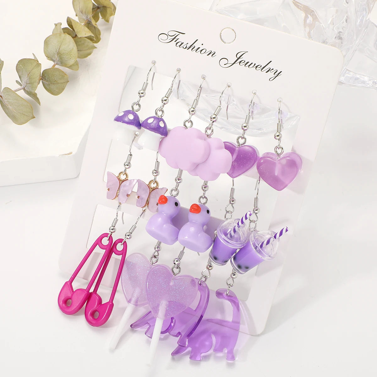 Cute Purple Kawaii Earrings