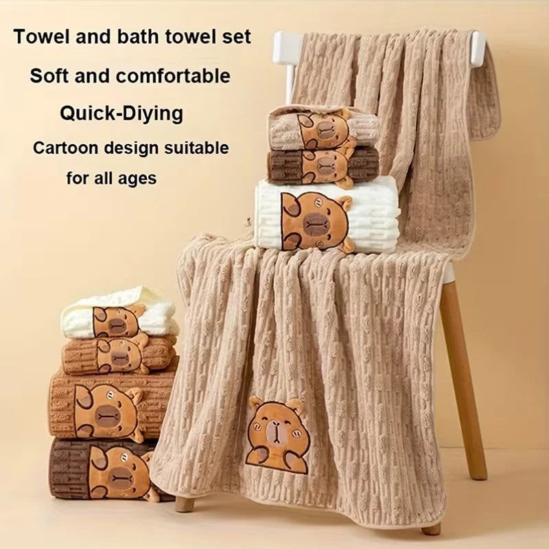 Capybara Cuddle Towel Set (2 Piece)