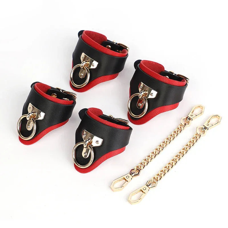 Genuine Leather Bondage Cuffs - Puppy's Aesthetics