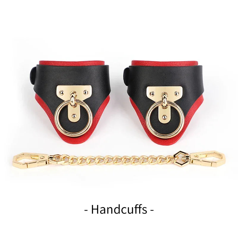 Genuine Leather Bondage Cuffs - Puppy's Aesthetics