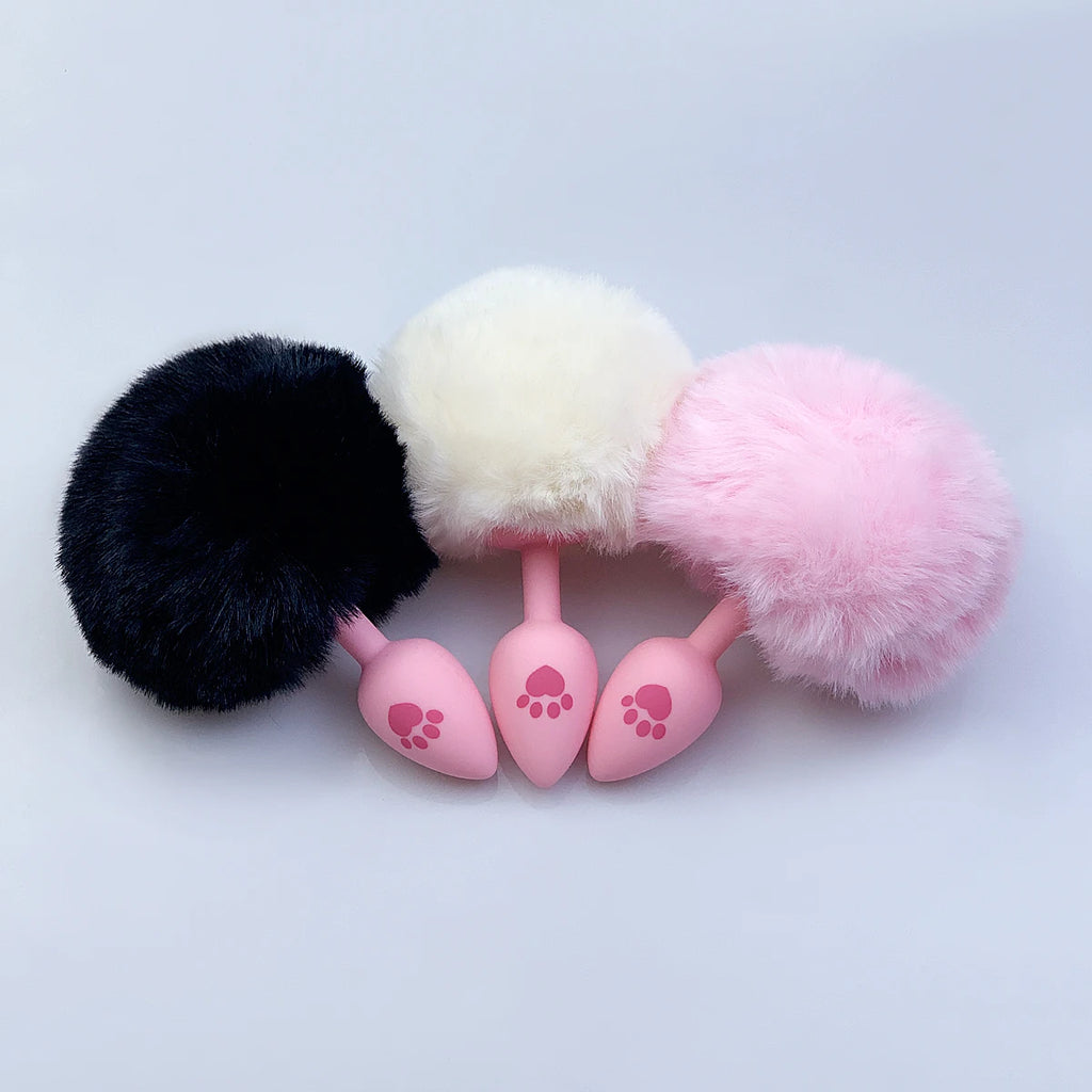 Fluffy Bunny Silicone Paw Plug