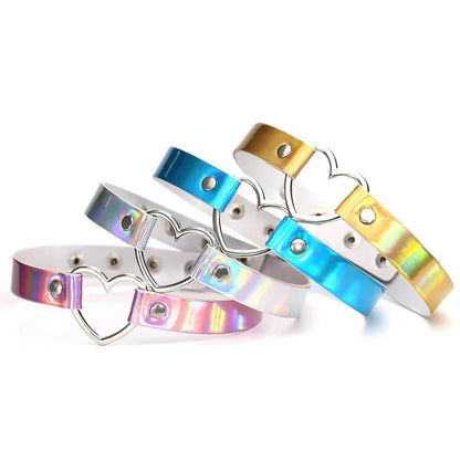 Sweetheart Holographic Heart Collar
