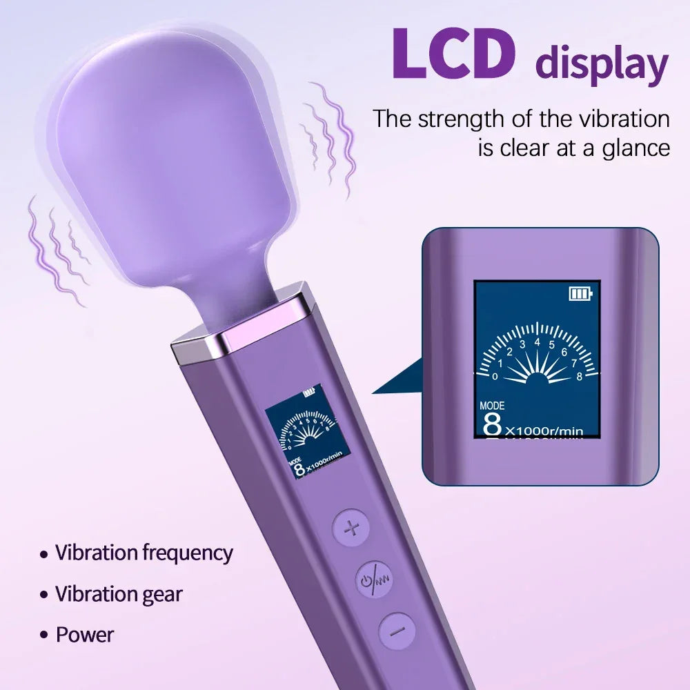 LCD Magic Wand – Powerful Clitoral Vibrator - Puppy's Aesthetics