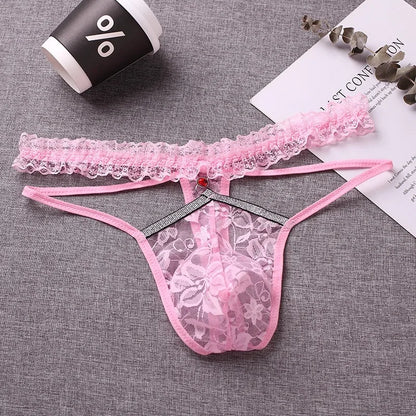Lace Sheer Sissy Pouch Panties