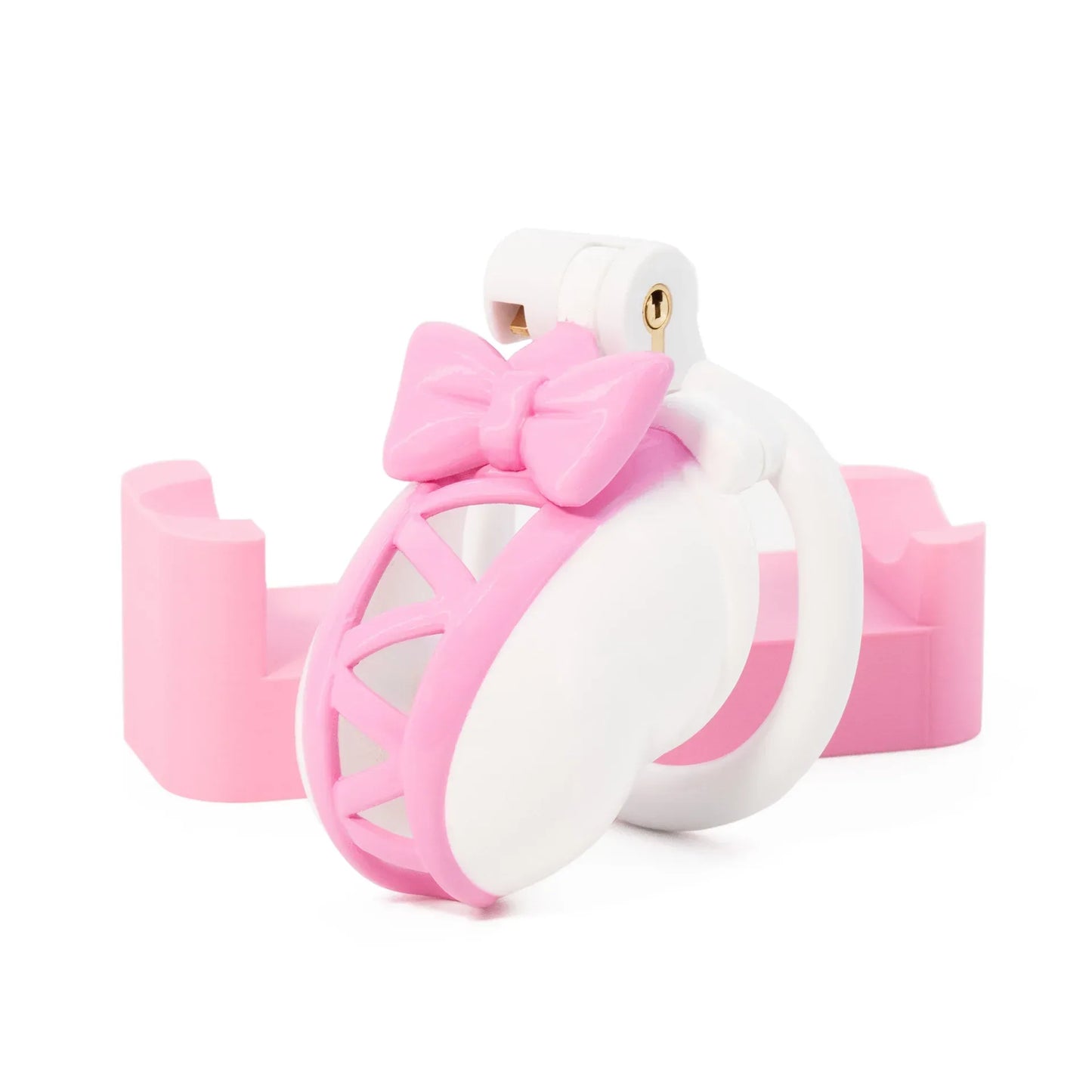 Pink Bow Sissy Chastity Cage - Puppy's Aesthetics