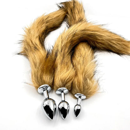 Brown Wolf Tail Stainless Steel Plug - Puppy's Aesthetics