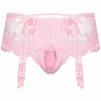 Sissy Lace Panties –  Bowknot Briefs Garter