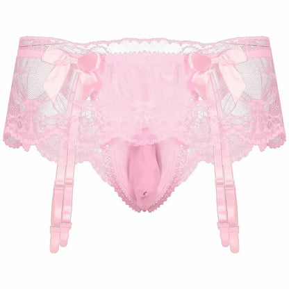 Sissy Lace Panties – Bowknot Briefs Garter - Puppy's Aesthetics
