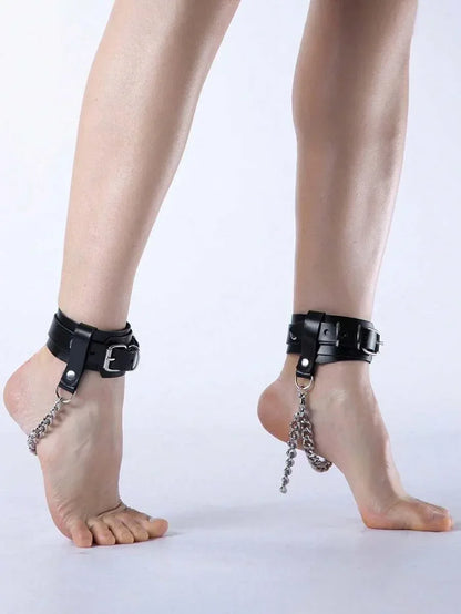 Bound to You Anklets – Adjustable Leather Cuffs - Puppy's Aesthetics