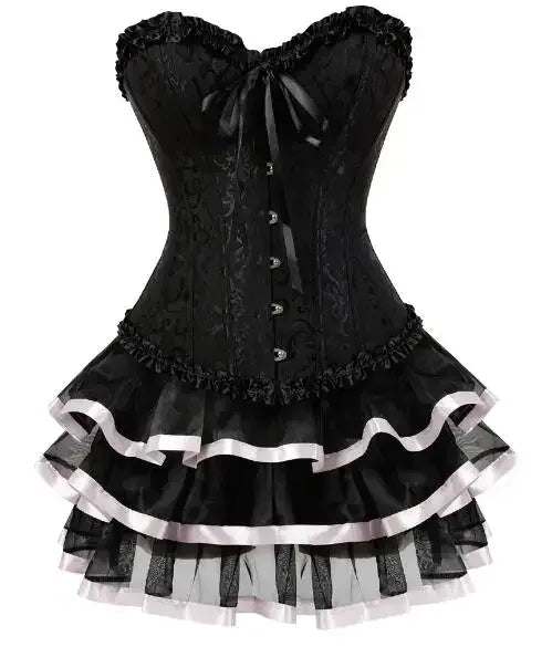 Plus Size Corset Dress & Tutu Skirt Set - Puppy's Aesthetics