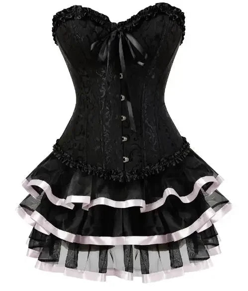 Plus Size Corset Dress & Tutu Skirt Set