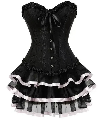 Plus Size Corset Dress & Tutu Skirt Set - Puppy's Aesthetics