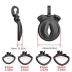 Adjustable Chastity Cage Set with Rings