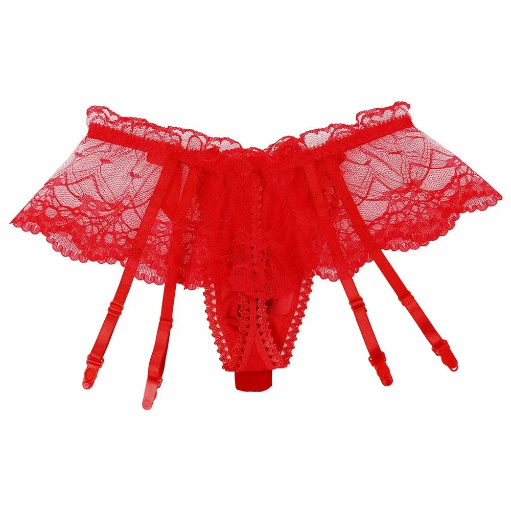 Sissy Lace Panties –  Bowknot Briefs Garter