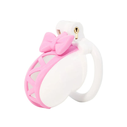 Pink Bow Sissy Chastity Cage - Puppy's Aesthetics