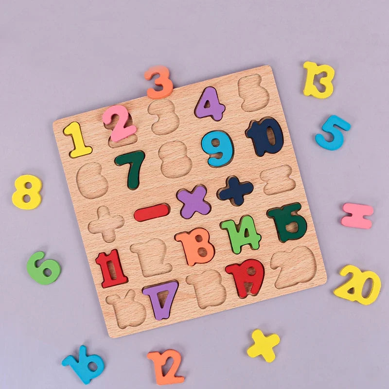 Wooden Alphabet & Number Puzzle