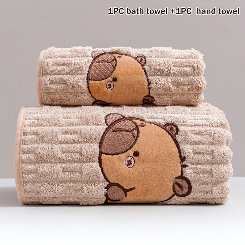 Capybara Cuddle Towel Set (2 Piece)