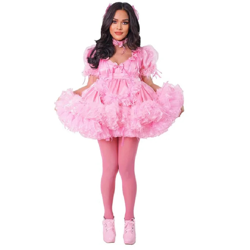 Satin Sissy Ruffle Princess Dress