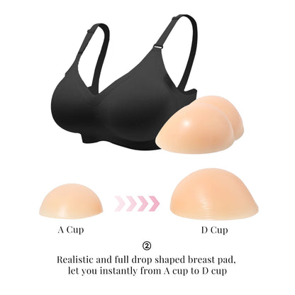 Silicone Gel Breast Forms Bra Set