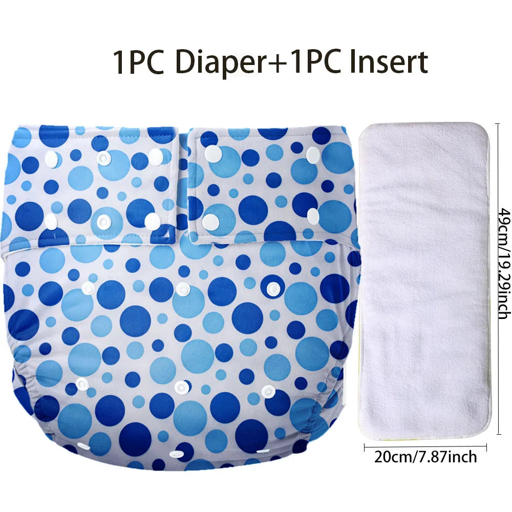 Washable ABDL Cute Cloth Diaper + Insert (Colors)