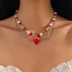 Berry Baby Bow Necklace - Puppy's Aesthetics