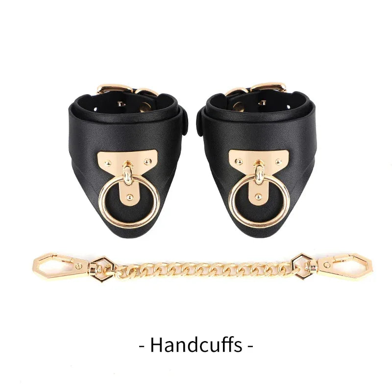 Genuine Leather Bondage Cuffs - Puppy's Aesthetics
