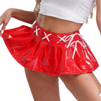 Sissy Wet Look Faux Leather Mini Skirt (Colors)