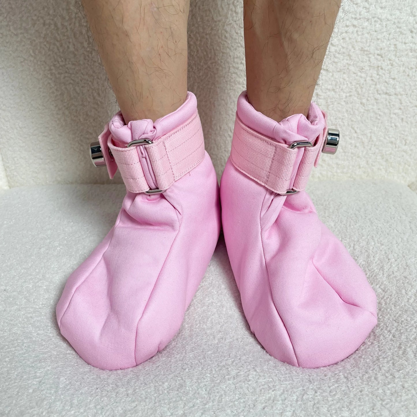 Pink Magnetic Locking Restraint Booties (Small–Large)