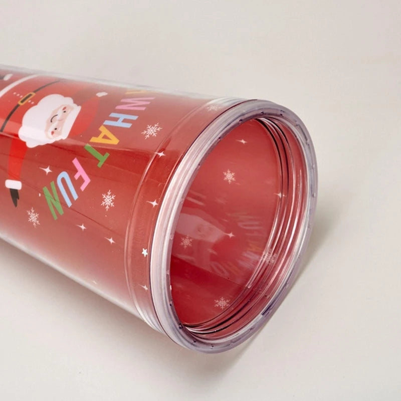 Cute Christmas Cup with Lid Straw