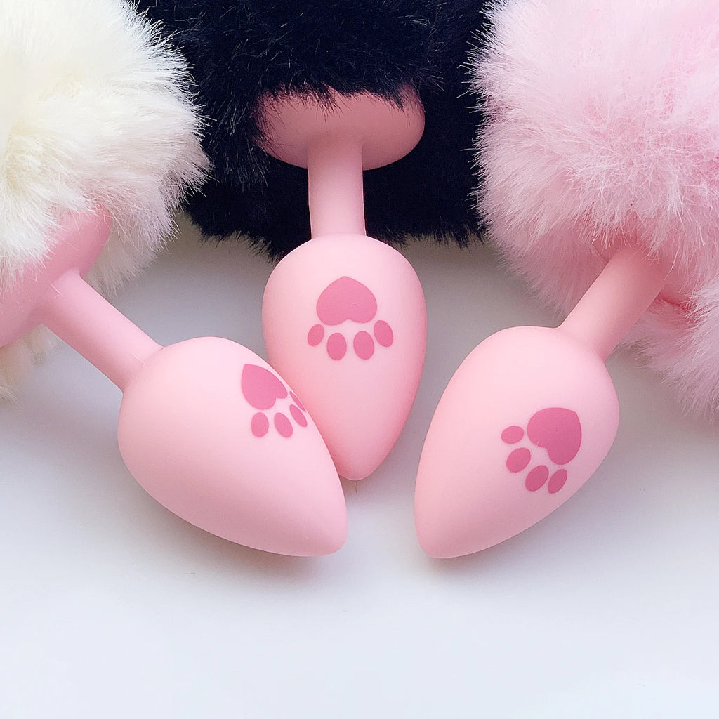Fluffy Bunny Silicone Paw Plug