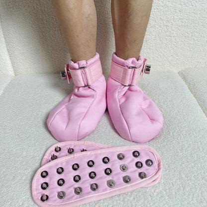 Pink Magnetic Locking Restraint Booties (Small–Large)
