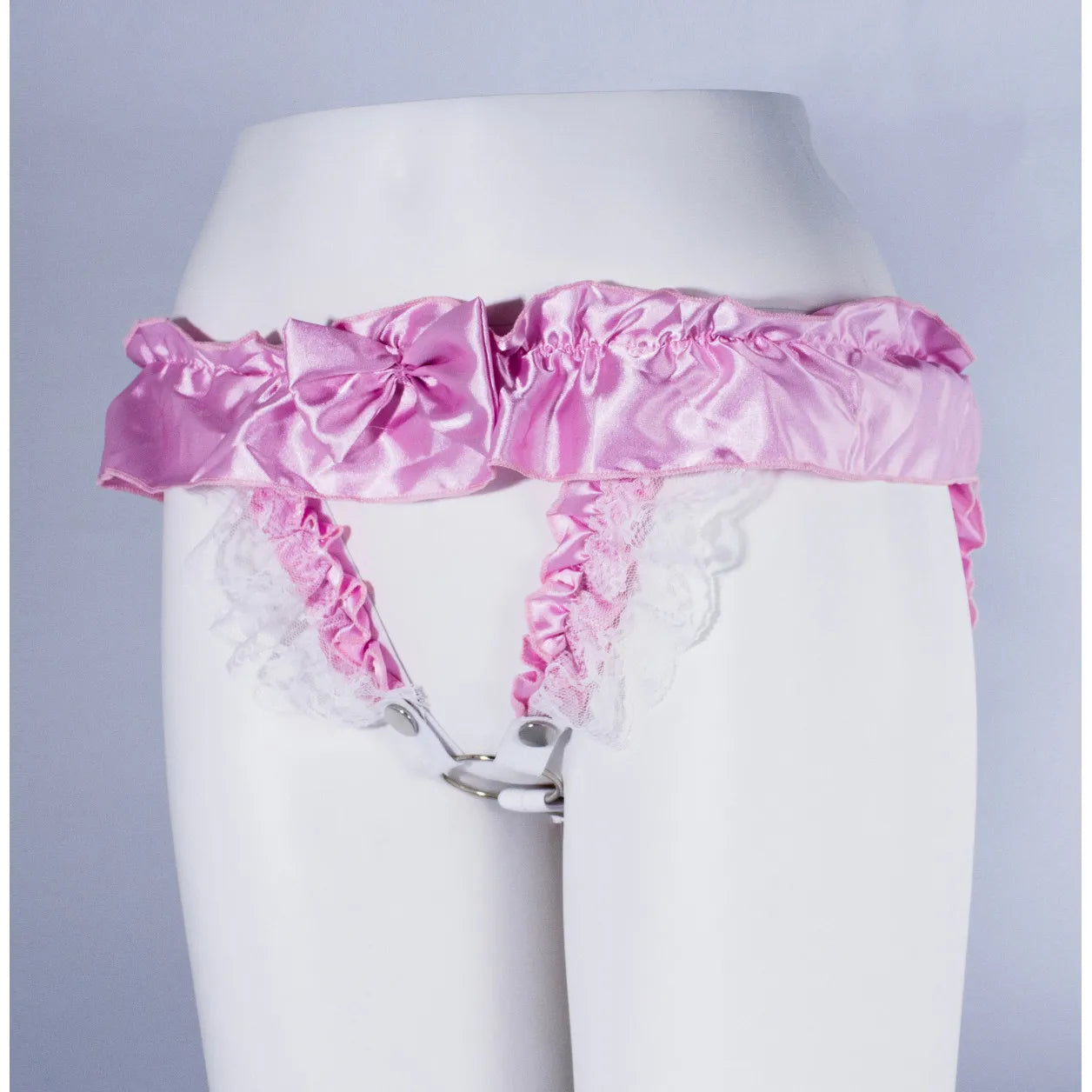 Pink Sissy Chastity Cage Ruffle Panties
