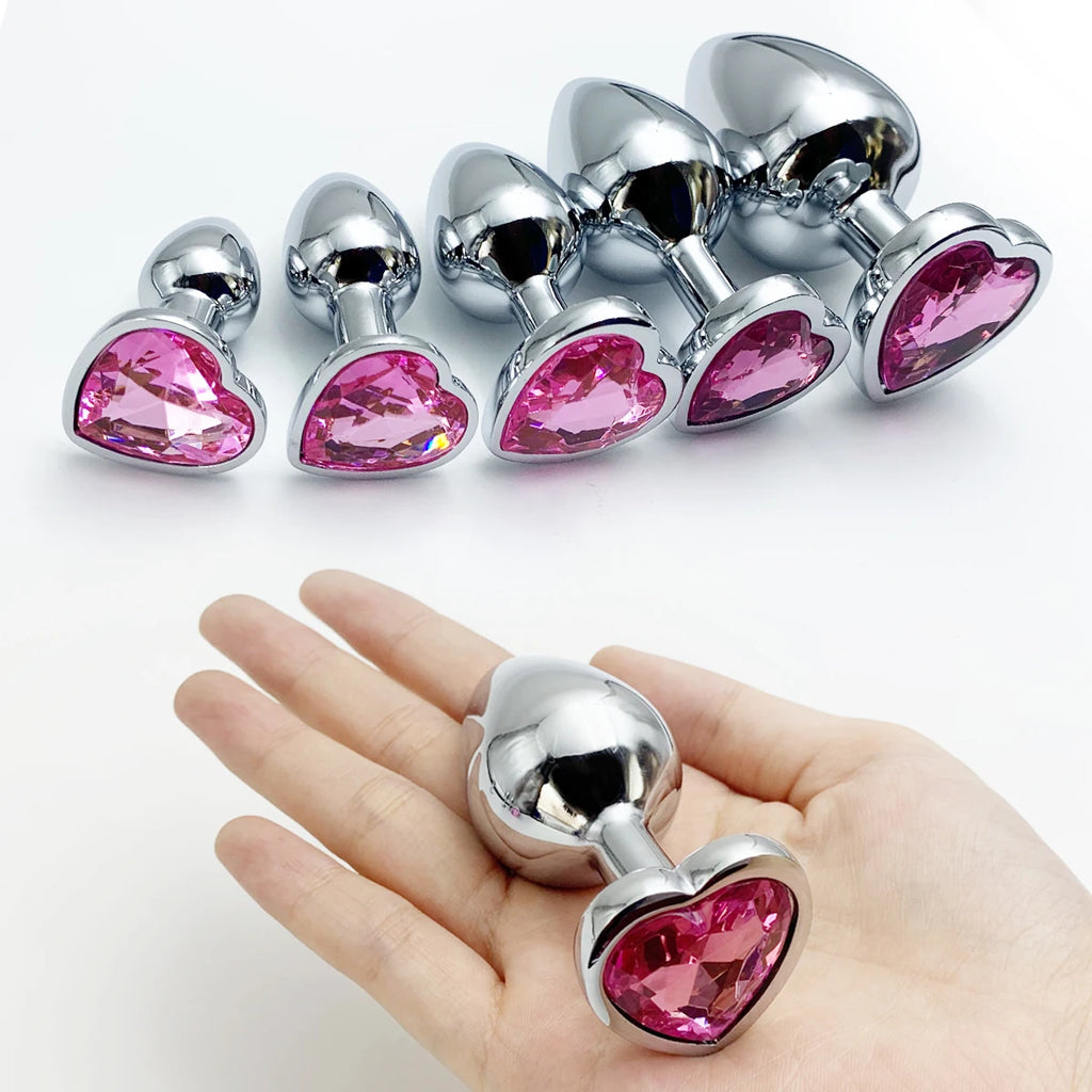 Heart Gem Stainless Steel Anal Plug