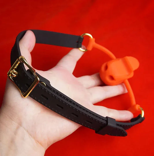 Skull Silicone Mouth Gag Harness - Puppy's Aesthetics