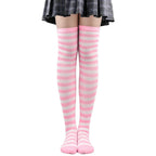 Sweet Stripe Thigh High Stockings (Colors)