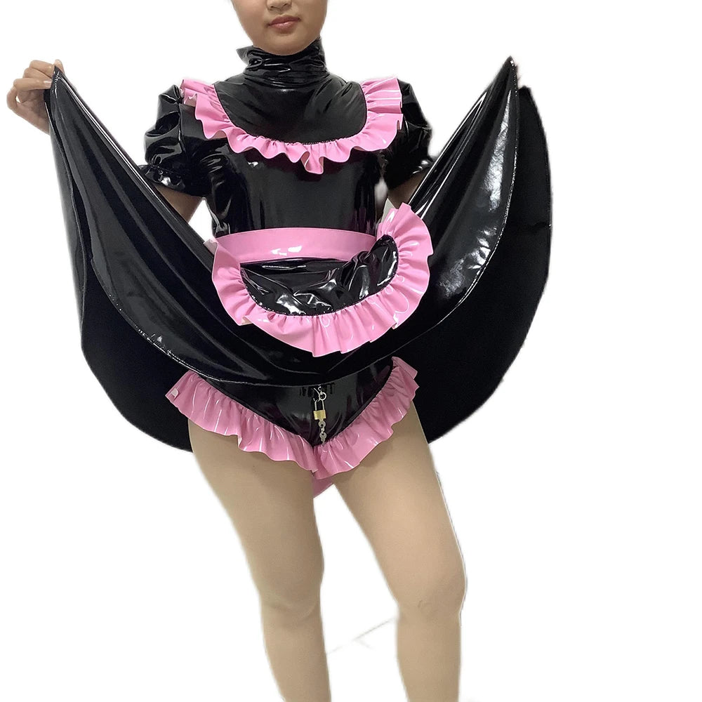 Sissy Lockable PVC Lolita Maid Dress