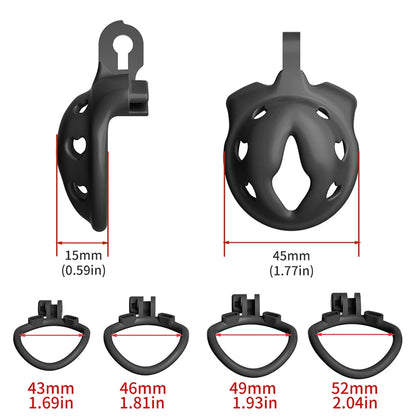 Adjustable Chastity Cage Set with Rings
