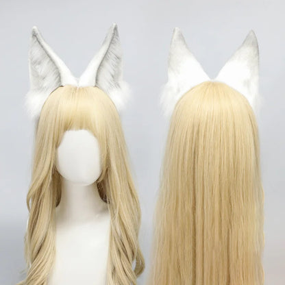 Snowy Arctic Fox Ears Headband