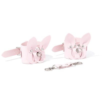 BDSM Pink Bunny Ears Wrist Cuffs