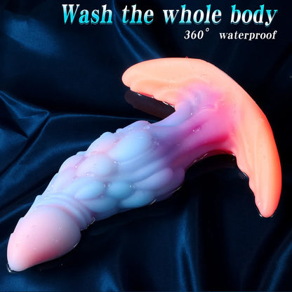 Glow Dragon Silicone Dildo Plug - Puppy's Aesthetics