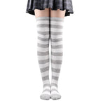 Sweet Stripe Thigh High Stockings (Colors)
