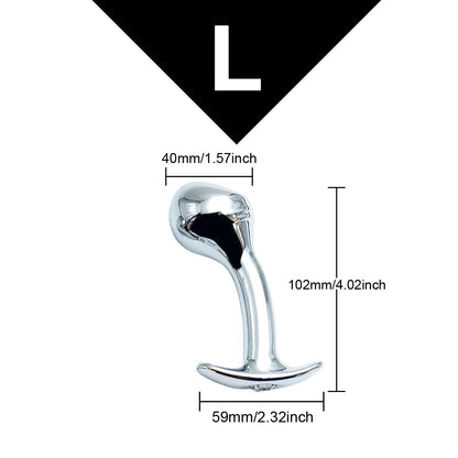 Gem Base Sleek Tapered Stainless Steel Anal Plug - Puppy's Aesthetics
